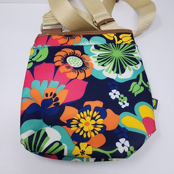 Lily Bloom Floral Crossbody Bag 8.5"x7.5" With Adjustable Strap and Pockets - Picture 6 of 9
